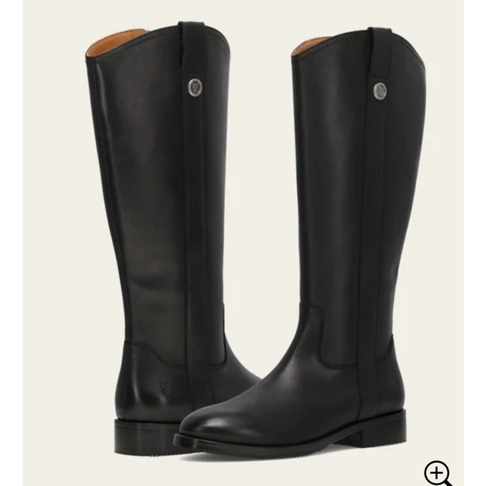 Frye Melissa Black Leather Equestrian Boots - Picture 2 of 13